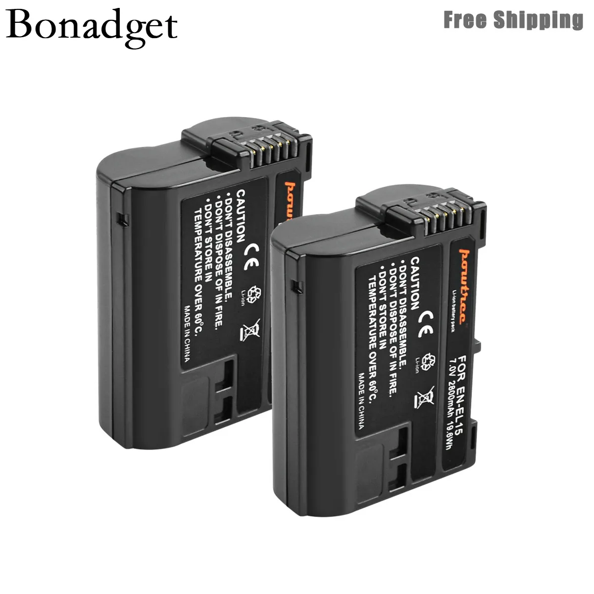 Bonadget 2800mAh EN-EL15 ENEL15 EN EL15 Camera Battery For Nikon DSLR D600 D610 D800 D800E D810 D7000 D7100 D7200 Chargeable
Bonadget 2800mAh EN-EL15 ENEL15 EN EL15 Camera Battery For Nikon DSLR D600 D610 D800 D800E D810 D7000 D7100 D7200 Chargeable