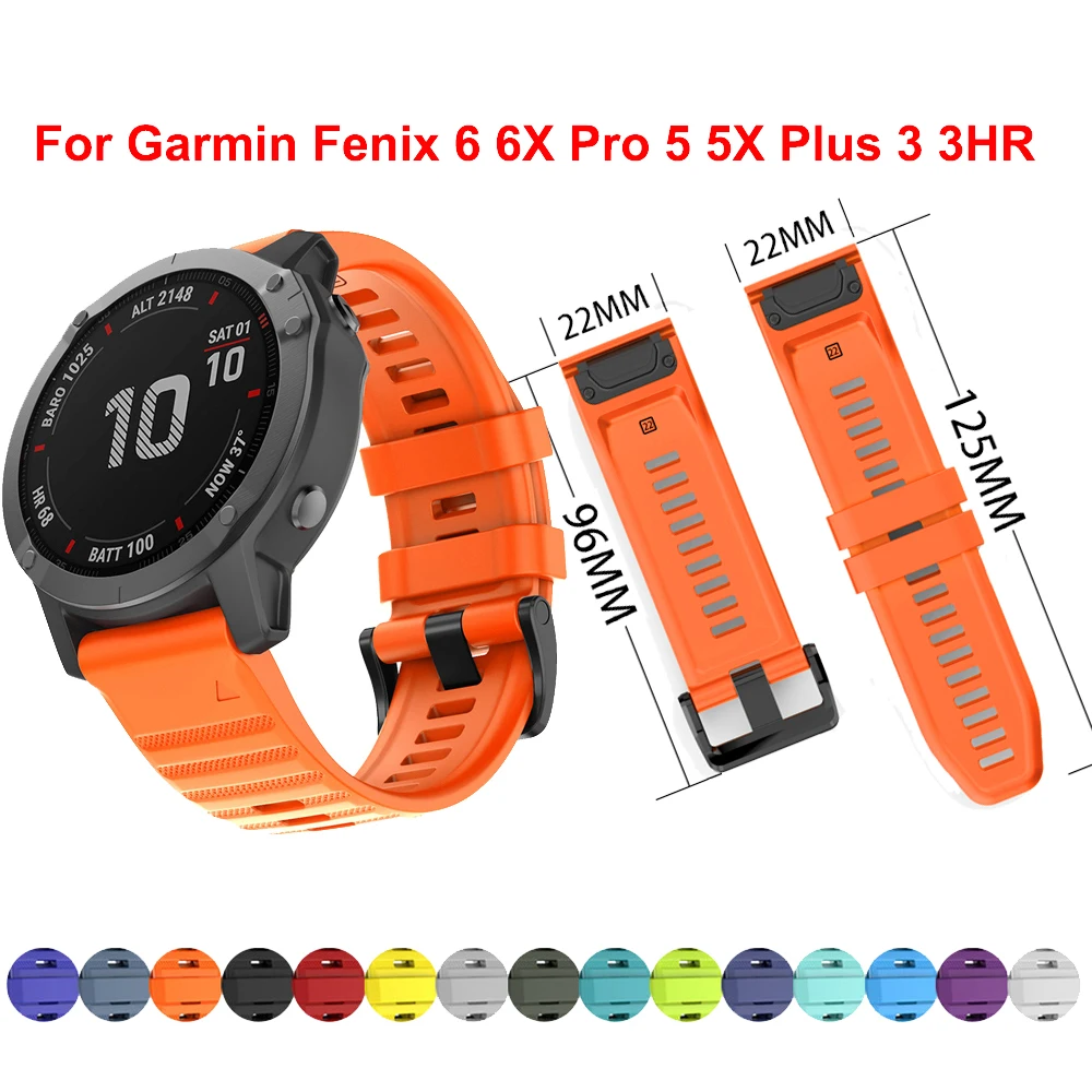 26 22 20mm Watchband For Garmin Fenix 6 6X Pro 5 5X Plus 3HR Silicone Band Fenix6 Fenix5 Watch Quick Release Easyfit Wrist Strap
26 22 20mm Watchband For Garmin Fenix 6 6X Pro 5 5X Plus 3HR Silicone Band Fenix6 Fenix5 Watch Quick Release Easyfit Wrist Strap