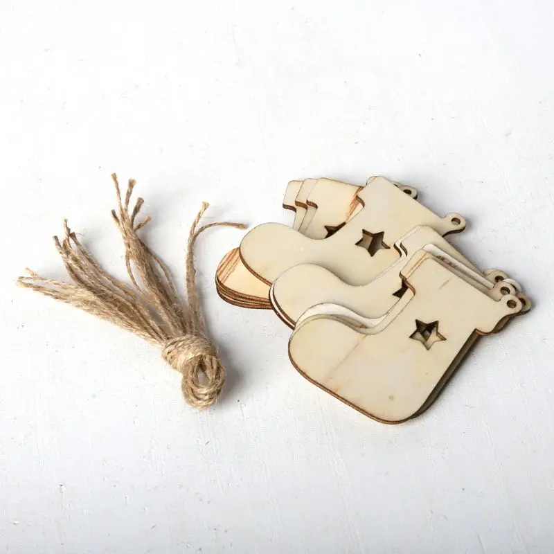 10pcs/set Christmas Sock DIY Wooden Pendant Hanging with Linen Ropes Ornament Crafts Party Home Decor
10pcs/set Christmas Sock DIY Wooden Pendant Hanging with Linen Ropes Ornament Crafts Party Home Decor