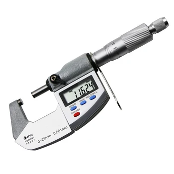 

0-25mm Spiral Micrometer Measurement Tool Digital Screen External Diameter Micrometer Waterproof Anti-Static Thickness Gauge 1pc