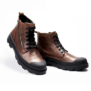 Help Mens Winter High Genuine Leather Desert Boots Round Toe Fleece Lining Warm Shoes Lace Up Footwear Side Zipper 
Help Mens Winter High Genuine Leather Desert Boots Round Toe Fleece Lining Warm Shoes Lace Up Footwear Side Zipper