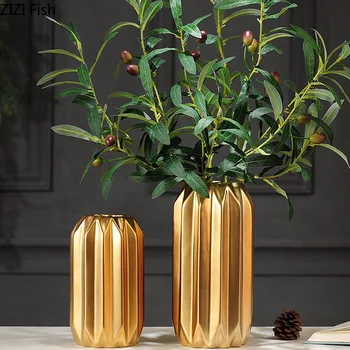 Nordic Vases for Flowers Golden Ceramic Vase Geometric Striped Flower Pot Floral Arrangement Silver Desk Decoration Home Decor
Nordic Vases for Flowers Golden Ceramic Vase Geometric Striped Flower Pot Floral Arrangement Silver Desk Decoration Home Decor