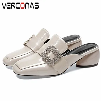 VERCONAS 2020 Mules Woman Sandals Woman Pumps Brand Design Genuine Leather Rhinestone Square Toe Round High Heeled Shoes Woman
VERCONAS 2020 Mules Woman Sandals Woman Pumps Brand Design Genuine Leather Rhinestone Square Toe Round High Heeled Shoes Woman