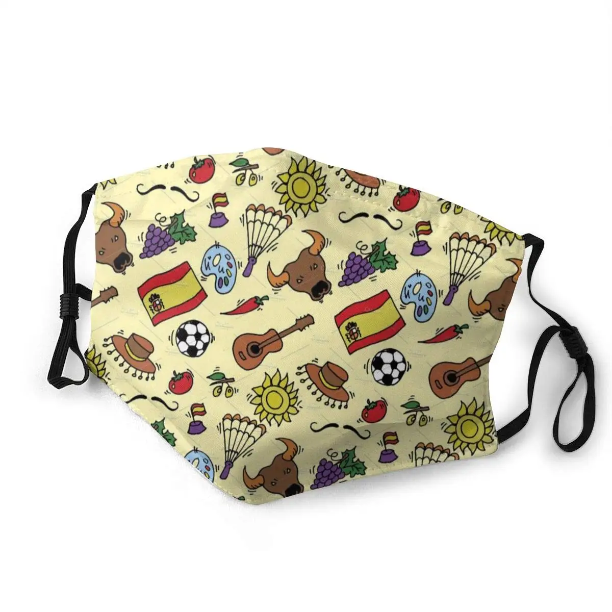 LAURA FERGUSON Half Face Mask with Filter Unisex Tactical Winter Face Cover for Doodles Symbols Pattern of Spain
LAURA FERGUSON Half Face Mask with Filter Unisex Tactical Winter Face Cover for Doodles Symbols Pattern of Spain