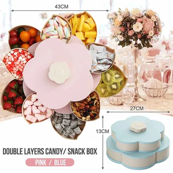 Candy Organizer Food Storage Box Wedding Candy Plates Petal Shape Rotating Snack Tray Food Storager Home Decor and Storage
Candy Organizer Food Storage Box Wedding Candy Plates Petal Shape Rotating Snack Tray Food Storager Home Decor and Storage