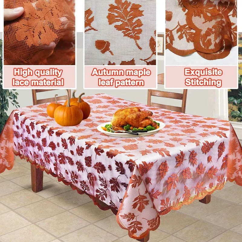 Maple Leaves Tablecloth Rectangle Lace Table Cover Thanksgiving Decoration for Harvest Festival Party Dinner (Large)
Maple Leaves Tablecloth Rectangle Lace Table Cover Thanksgiving Decoration for Harvest Festival Party Dinner (Large)