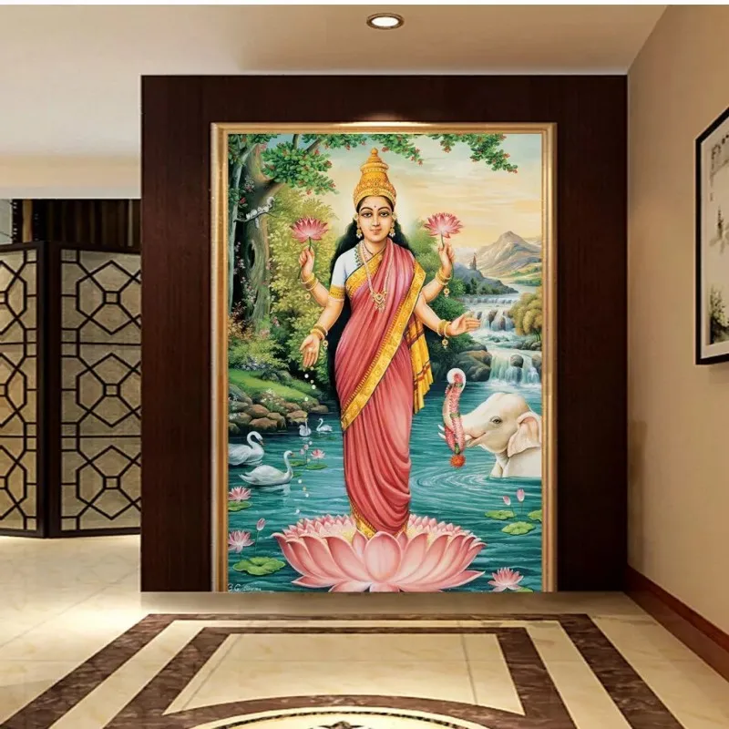 

Dropship Wallpaper Custom Buddha Statue Mural India Southeast Asia Restaurant Decorative Porch Aisle Background Wall Wallpaper