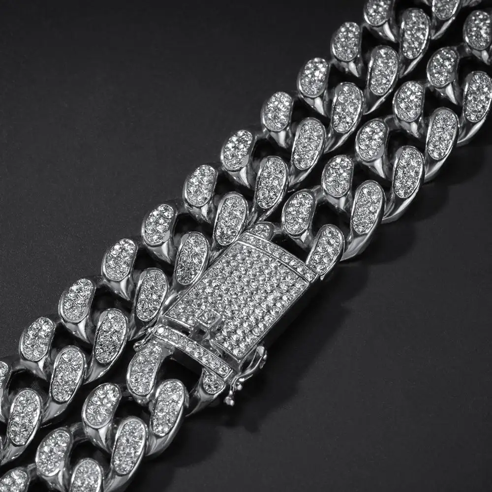 Mens Hip Hop Gold Color Iced Out Crystal Miami Cuban Chain Gold Silver 18inch to 28inch Necklace
Mens Hip Hop Gold Color Iced Out Crystal Miami Cuban Chain Gold Silver 18inch to 28inch Necklace