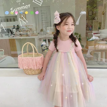 2020 Summer New Rainbow Voile Patchwork Baby Girls Princess Dresses Cute Ball Gown Sequins Children Party Dress
2020 Summer New Rainbow Voile Patchwork Baby Girls Princess Dresses Cute Ball Gown Sequins Children Party Dress