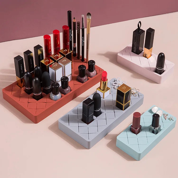 Silicone Lipstick Storage Rack Desktop Storage Cosmetic Storage Box Eyebrow Pencil Lip Gloss Organizer Shelf 12/24/36 Grids
Silicone Lipstick Storage Rack Desktop Storage Cosmetic Storage Box Eyebrow Pencil Lip Gloss Organizer Shelf 12/24/36 Grids