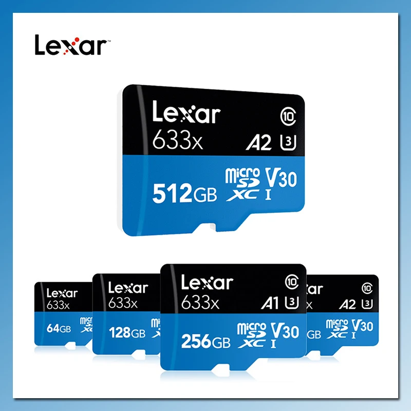 

Lexar Micro SD Card 128GB Memory Card 32GB 633X Micro SD 64GB SDXC/SDHC tarjeta Micro SD 256GB TF Card 512GB U3 Class10 SD Card