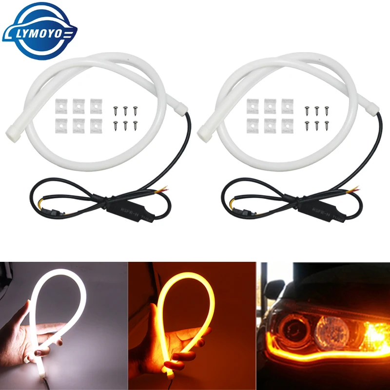 2pc 30/45/60cm LED Turn Single Light White Turn Yellow Flexible Strip Light Daytime Running Light Headlight Driving Light DRL
2pc 30/45/60cm LED Turn Single Light White Turn Yellow Flexible Strip Light Daytime Running Light Headlight Driving Light DRL