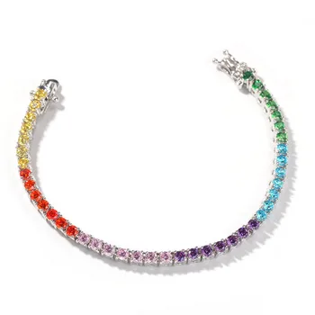 7inch-8inch Men Women Hip Hop Bracelet Bling Rainbow Tennis Chain AAA Multicolor Cubic Zirconia Tennis Bracelet Street Rock
7inch-8inch Men Women Hip Hop Bracelet Bling Rainbow Tennis Chain AAA Multicolor Cubic Zirconia Tennis Bracelet Street Rock