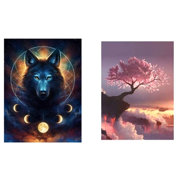2 set 5D Diy Diamond Painting Home Decor Embroidery - Animal Wolf Round Diamond & Sakura Tree Square Diamond
2 set 5D Diy Diamond Painting Home Decor Embroidery - Animal Wolf Round Diamond & Sakura Tree Square Diamond