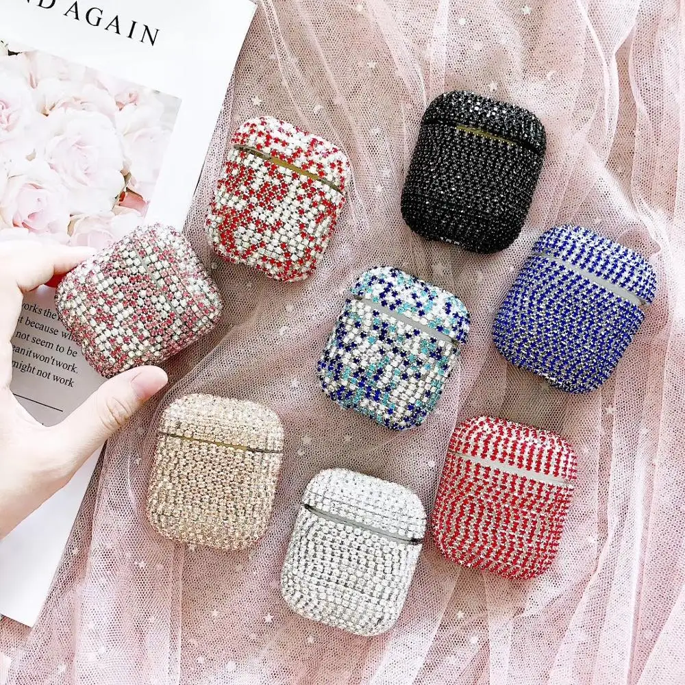 Luxury Fashion Bling diamonds hard Shell Headset Case For AirPods 1/2 Case Wireless Bluetooth Earphone Earbuds Cover bag Coque
Luxury Fashion Bling diamonds hard Shell Headset Case For AirPods 1/2 Case Wireless Bluetooth Earphone Earbuds Cover bag Coque