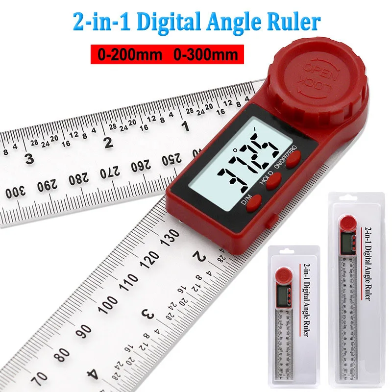 0-200mm/300mm Digital Meter Angle Inclinometer Angle Digital Ruler Electron Goniometer Protractor Angle finder Measuring Tool
0-200mm/300mm Digital Meter Angle Inclinometer Angle Digital Ruler Electron Goniometer Protractor Angle finder Measuring Tool