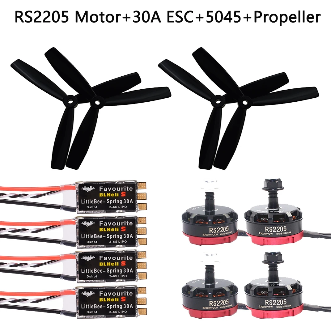 RS2205 2205 2300KV CW CCW бесщеточный двигатель с LittleBee 20A/30A BLHeli_S ESC для FPV RC QAV250 210 мм гоночный