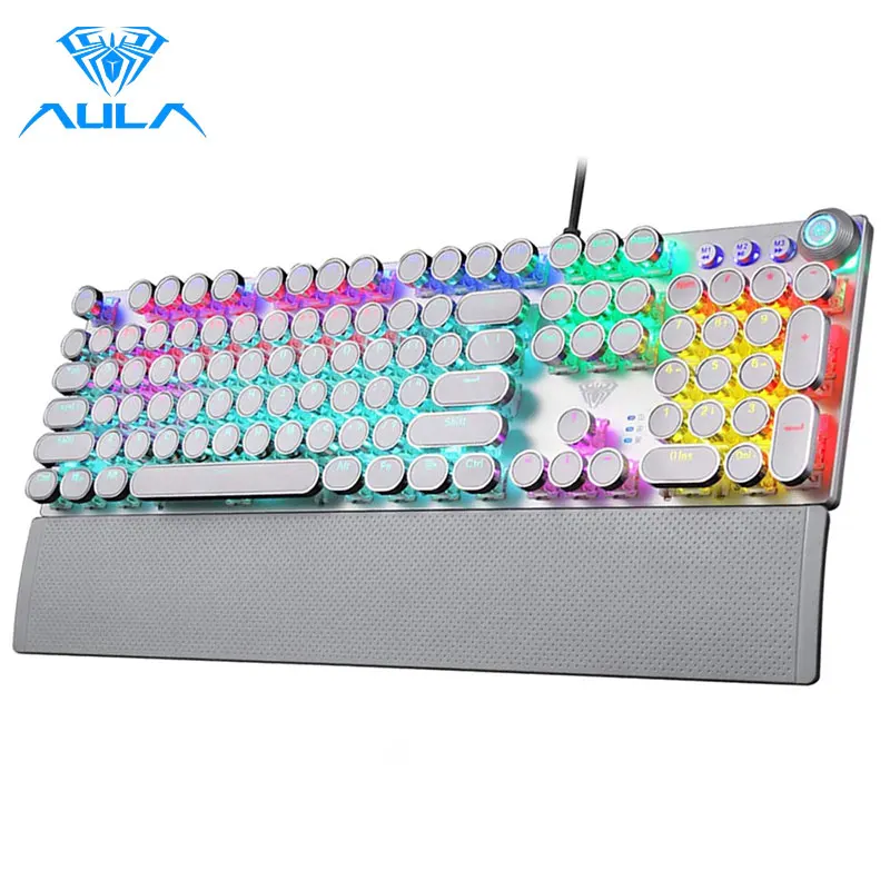 AULA Game Mechanical Keyboard LED Backlit 104 Keys Anti-ghosting Blue/Red/Black Switch Wired Gaming Keyboard for PC Computer
AULA Game Mechanical Keyboard LED Backlit 104 Keys Anti-ghosting Blue/Red/Black Switch Wired Gaming Keyboard for PC Computer