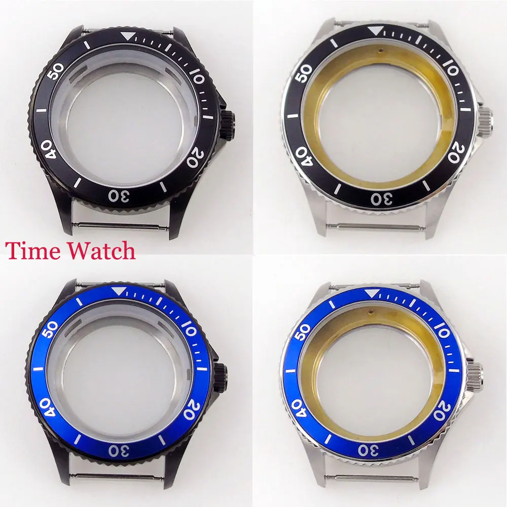 

40mm 316L Watch Case Fit For NH35 NH36 ETA 2836 Miyota 8215 821A 8205 Mingzhu/DG 2813 3804 Sapphire Glass Alloy Bezel Insert