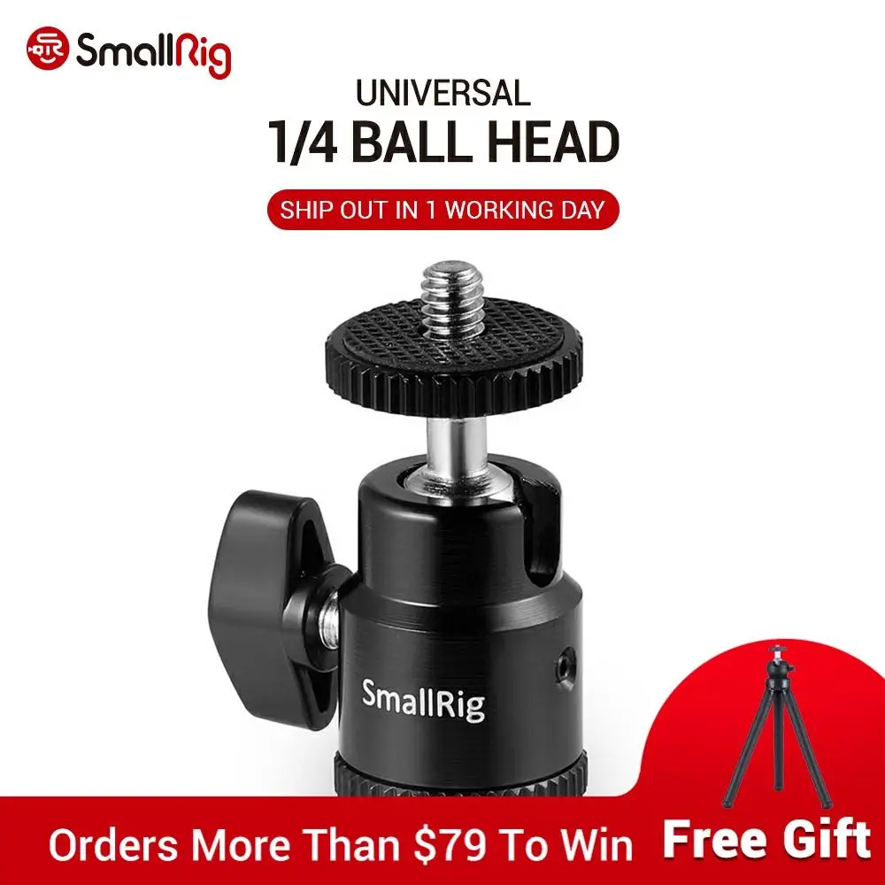 SmallRig Ballhead DSLR Camera Quick Release Ball Head with Cold Shoe to 1/4" Threaded Adapter for Monitor Flash Light attach
SmallRig Ballhead DSLR Camera Quick Release Ball Head with Cold Shoe to 1/4" Threaded Adapter for Monitor Flash Light attach