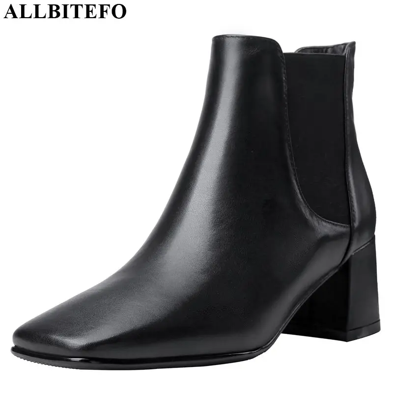 ALLBITEFO natural genuine leather Square toe women boots comfortable ankle boots Autumn Winter simple style fashion girls boots 
ALLBITEFO natural genuine leather Square toe women boots comfortable ankle boots Autumn Winter simple style fashion girls boots