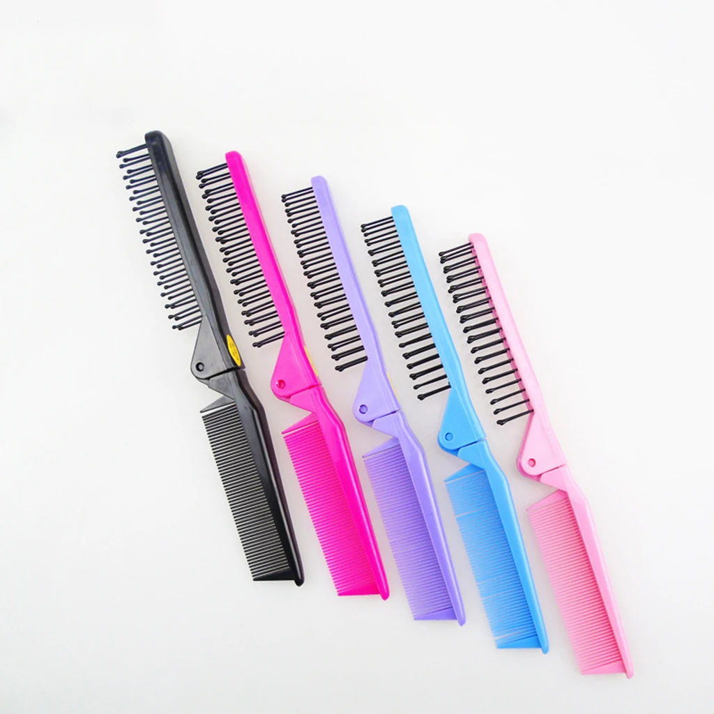 Foldable Travel Pocket Hair Comb & Brush, Pocket Comb Coarse/Fine for Men Women, Set of 2 Foldable Travel Pocket Hair Comb & Brush, Pocket Comb Coarse/Fine for Men Women, Set of 2