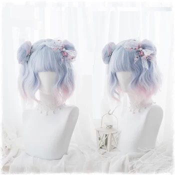 Daily Original Lolita Cosplay Wigs High-temperature Fiber Synthetic Hair 11inches Blue Pink Short Curly Hair + free hair cap
Daily Original Lolita Cosplay Wigs High-temperature Fiber Synthetic Hair 11inches Blue Pink Short Curly Hair + free hair cap