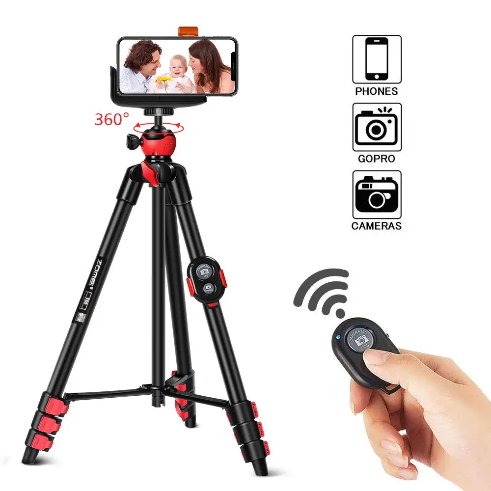 For ZOMEI T60 Mobile Phone Holder With Bluetooth Remote Control Camera Tripod For Iphone/Galaxy/Huawei/Xiaomi For Gopro For SLR
For ZOMEI T60 Mobile Phone Holder With Bluetooth Remote Control Camera Tripod For Iphone/Galaxy/Huawei/Xiaomi For Gopro For SLR