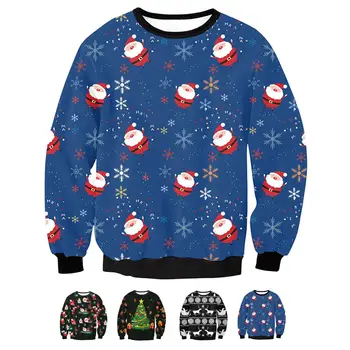 Loose Round Neck Sweatshirt Top Santa Claus Printed Long Sleeve Pullover
Loose Round Neck Sweatshirt Top Santa Claus Printed Long Sleeve Pullover