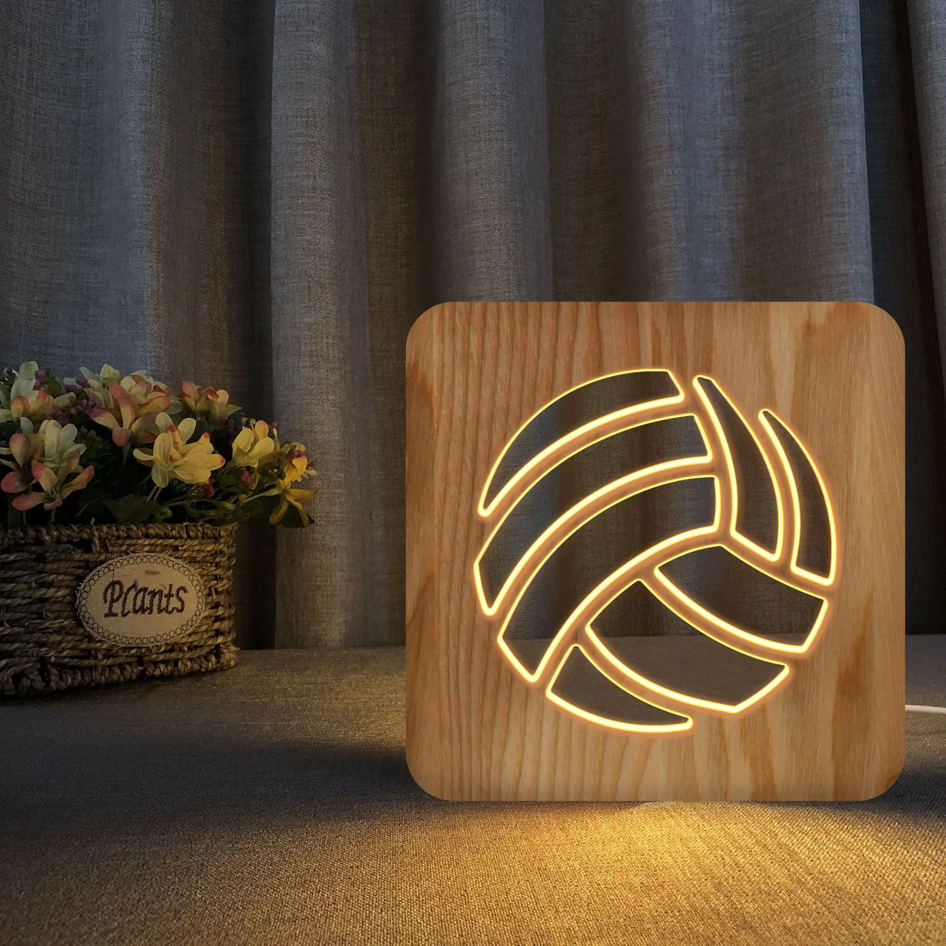 Volleyball 3D Wooden Lamp Led Usb Night Light Hollow Carving Table Lamps for Home Bedroom Decor Creative Gifts Dropshipping
Volleyball 3D Wooden Lamp Led Usb Night Light Hollow Carving Table Lamps for Home Bedroom Decor Creative Gifts Dropshipping