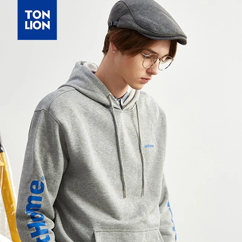 TONLION Classic Gray Pullovers with Hood Sleeve Letter Decoration Mens Hoodies Sweatshirts Loose Casual Tops for Students 2020
TONLION Classic Gray Pullovers with Hood Sleeve Letter Decoration Mens Hoodies Sweatshirts Loose Casual Tops for Students 2020