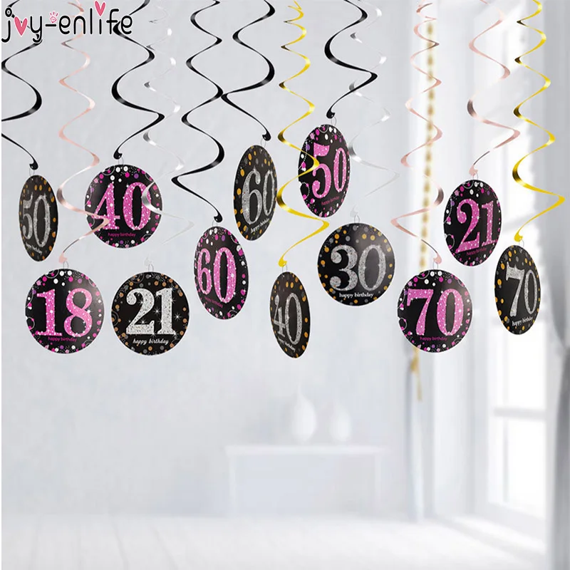 Joy-Enlife 1Pc Birthday Garland 18st 21st 30th 40th 50th 60th 70th Birthday Party Spiral Ceiling Hangings Adult Party Supplies
Joy-Enlife 1Pc Birthday Garland 18st 21st 30th 40th 50th 60th 70th Birthday Party Spiral Ceiling Hangings Adult Party Supplies