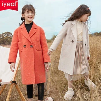 IYEAL Winter Elegant Wool Blend Kids Girls Fashion Solid Color Long Coats Vintage Minimalist Woolen Overcoat Children Outerwear
IYEAL Winter Elegant Wool Blend Kids Girls Fashion Solid Color Long Coats Vintage Minimalist Woolen Overcoat Children Outerwear