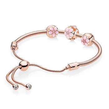 New 100% Real 925 Sterling Silver Rose Magnolia Bracelet Gift Set Fit European Charms Diy Jewelry
New 100% Real 925 Sterling Silver Rose Magnolia Bracelet Gift Set Fit European Charms Diy Jewelry