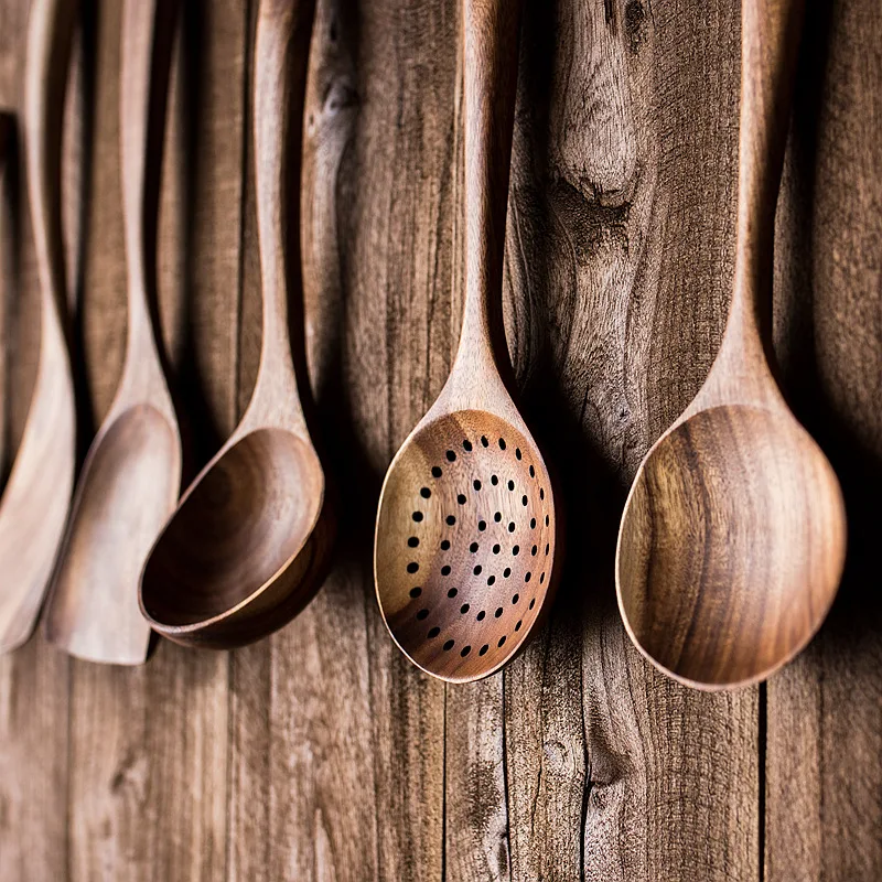 Thailand Teak Natural Wood Tableware Spoon Ladle Turner Long Rice Colander Soup Skimmer Cooking Spoons Scoop Kitchen Tool Set
Thailand Teak Natural Wood Tableware Spoon Ladle Turner Long Rice Colander Soup Skimmer Cooking Spoons Scoop Kitchen Tool Set