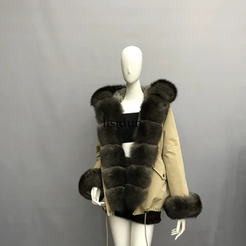 LISIDUN 2019 Real Fur Parka Women Winter Jacket Nature Sliver Fox Fur Hooded Coats Real Rabbit Fur Lining Jacket Female Fur Coat 
LISIDUN 2019 Real Fur Parka Women Winter Jacket Nature Sliver Fox Fur Hooded Coats Real Rabbit Fur Lining Jacket Female Fur Coat