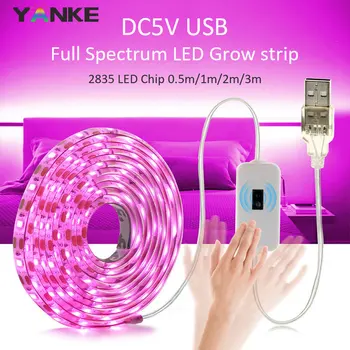 

USB Phytolamps for Plants 5V LED Grow Light Strip 2835 Chip 1m 2m 3m LED Phyto Tape for Hydroponic Greenhouse Seedlings Growth