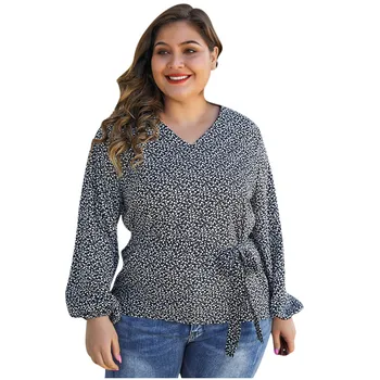Women's Floral Print Plus Size Tops New Lace-up Long Sleeve V-Neck Blouse Spring Summer Fashion Casual Loose Top рубашка YL5
Women's Floral Print Plus Size Tops New Lace-up Long Sleeve V-Neck Blouse Spring Summer Fashion Casual Loose Top рубашка YL5