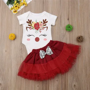 0-24M Christmas Kids Clothing Newborn Baby Girl Unicorn Party Xmas Outfits Cotton Short sleeve top skirt Cute Princess Dress set 
0-24M Christmas Kids Clothing Newborn Baby Girl Unicorn Party Xmas Outfits Cotton Short sleeve top skirt Cute Princess Dress set
