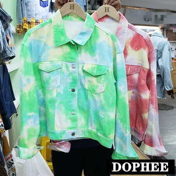 2019 Autumn New Ink Gradual Watercolor Hand-painted Tie-dyed Short Denim Coat Women Loose Washed Short Jean Jacket Outwear
2019 Autumn New Ink Gradual Watercolor Hand-painted Tie-dyed Short Denim Coat Women Loose Washed Short Jean Jacket Outwear