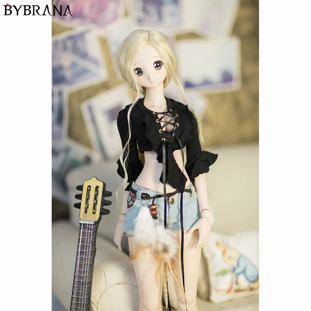 Одежда для куклы Bybrana BJD SD сексуальный топ черный белый + шорты аксессуары|Куклы| |