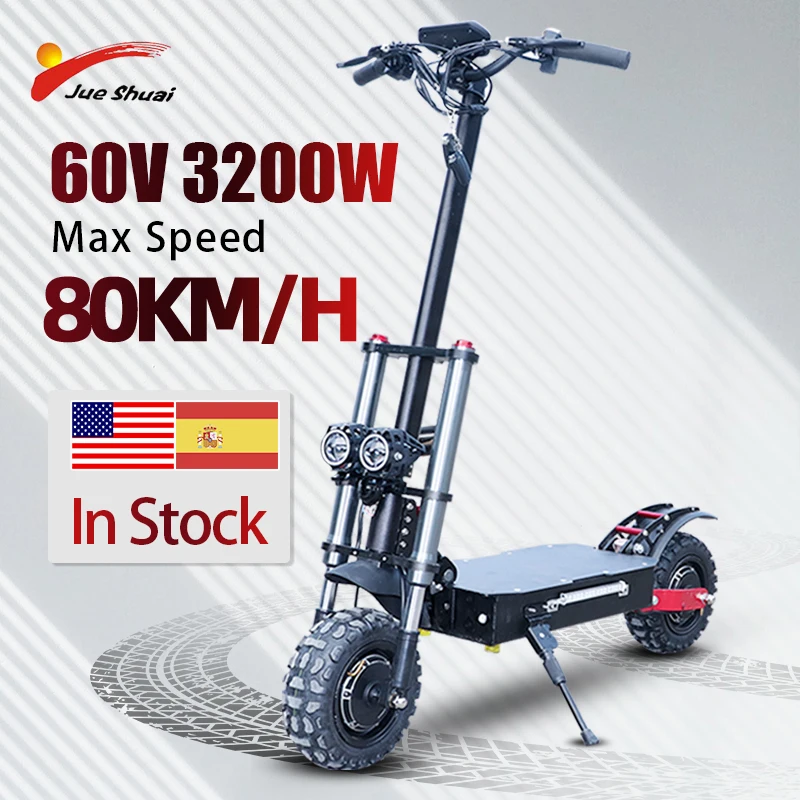 Jueshuai Electric Scooter 3200W Dual Motor trottinette électrique for Adults 110KM 60V Battery 11-Inch Off-Road Tire Foldable
Jueshuai Electric Scooter 3200W Dual Motor trottinette électrique for Adults 110KM 60V Battery 11-Inch Off-Road Tire Foldable