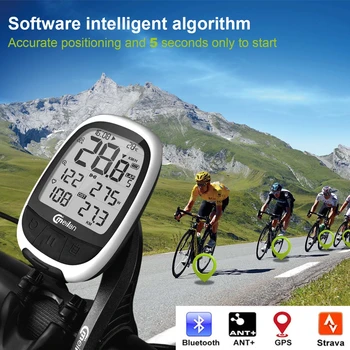 Meilan M1 M2 GPS Bike Computer Waterproof Bluetooth 4.0 Cycling Speedometer Connect with Cadence/HR Monitor/Power Meter Odometer