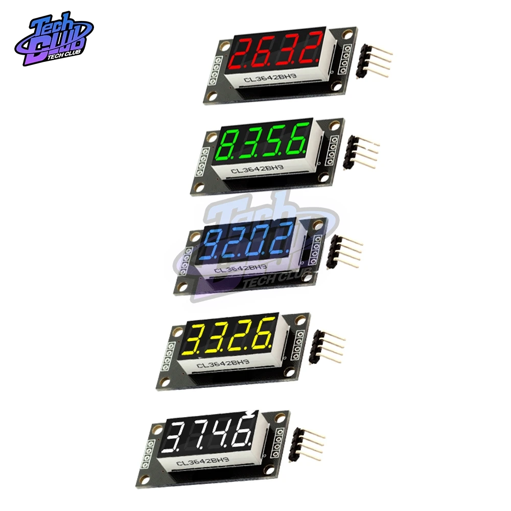 0.36" 0.36 Inch TM1637 7 Segments Digital Display Tube 4-Digit LED Module Board for Arduino Red/Blue/Green/Yellow/White
0.36" 0.36 Inch TM1637 7 Segments Digital Display Tube 4-Digit LED Module Board for Arduino Red/Blue/Green/Yellow/White