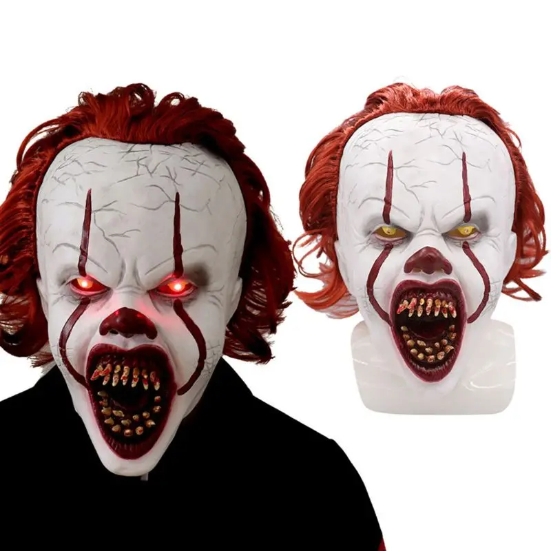 Horror Scary LED Glowing Clown Mask for Masquerade Halloween Party Latex Full Face Masks for Adults
Horror Scary LED Glowing Clown Mask for Masquerade Halloween Party Latex Full Face Masks for Adults