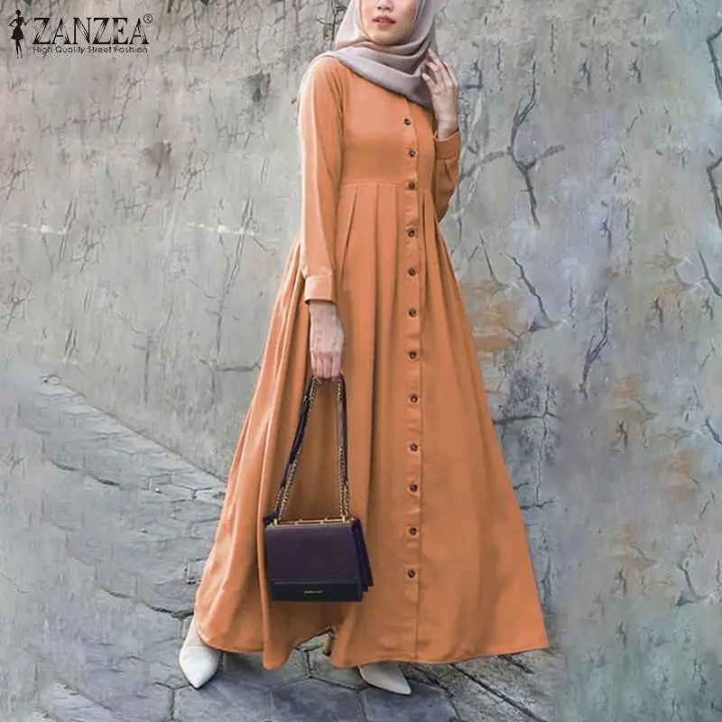 Beautiful Casual Button-Down Sundress Maxi Dress