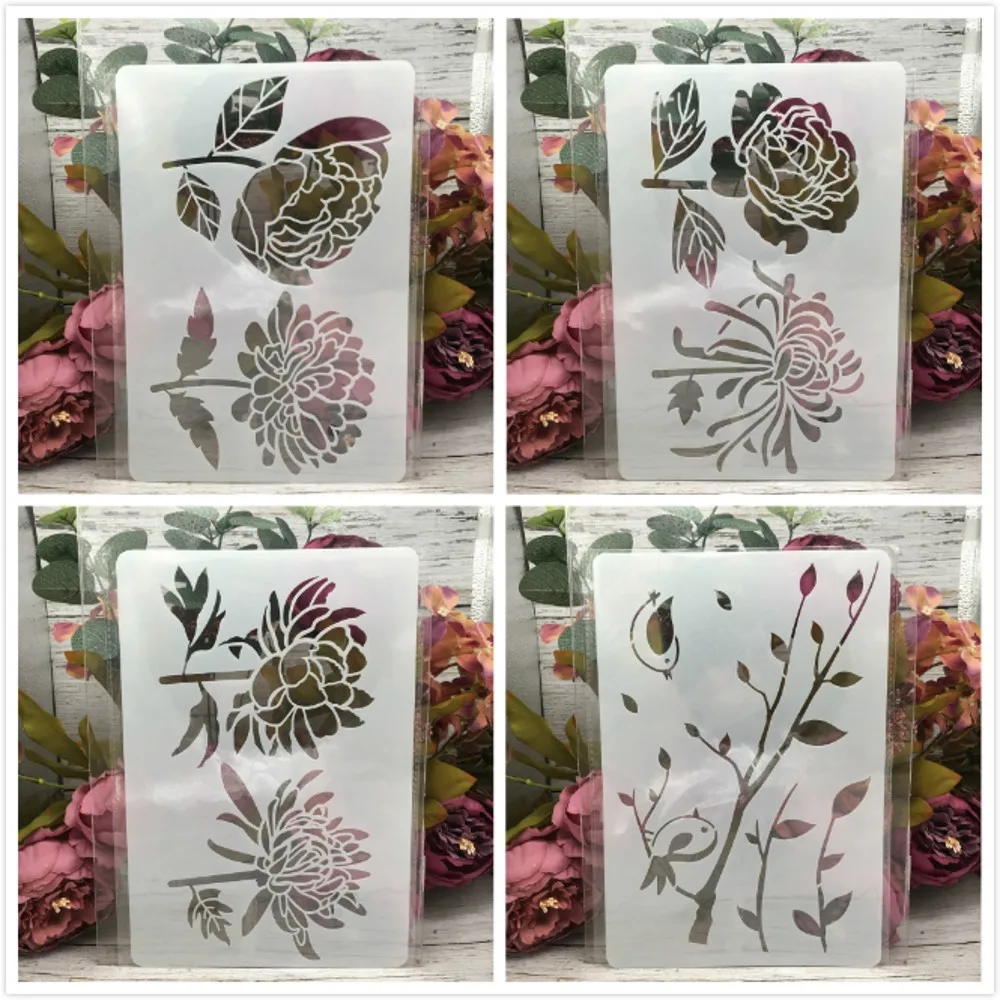 4Pcs 26cm Flower Chrysanthemum Peony DIY Layering Stencils Wall Painting Scrapbook Coloring Embossing Album Decorative Template
4Pcs 26cm Flower Chrysanthemum Peony DIY Layering Stencils Wall Painting Scrapbook Coloring Embossing Album Decorative Template