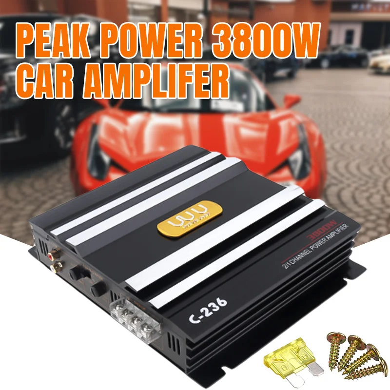 Peak 3800W 2 Channel Car Amplifer 400W Class AB Digital High Car Power Amplifier Stereo Audio Home Speaker
Peak 3800W 2 Channel Car Amplifer 400W Class AB Digital High Car Power Amplifier Stereo Audio Home Speaker