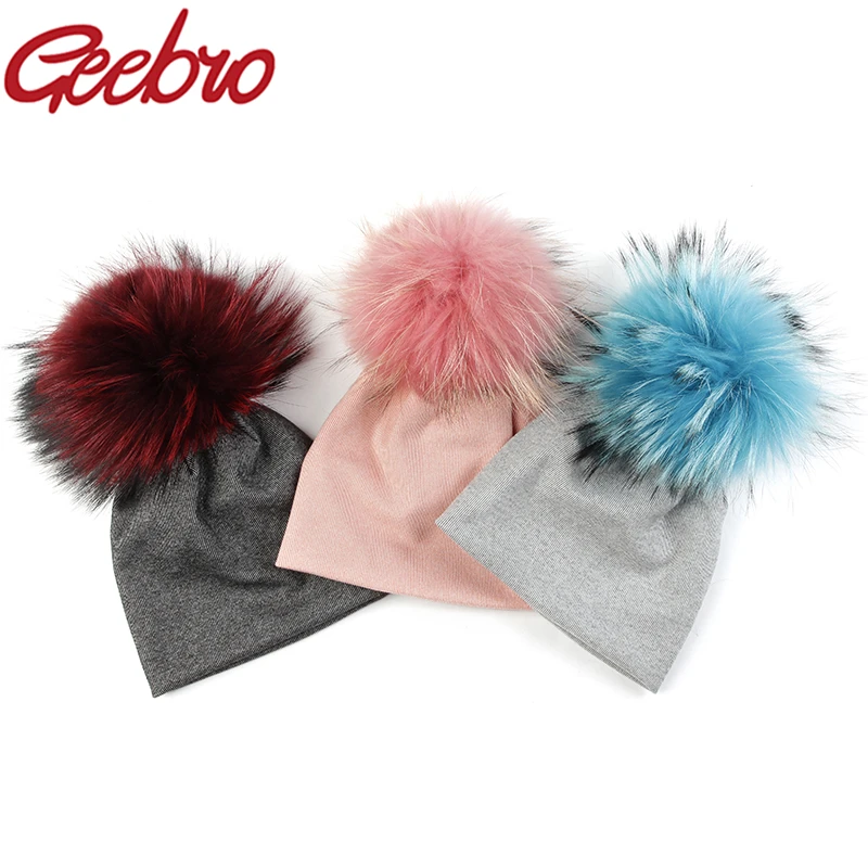 Geebro Newborn Baby Girls Boys 15cm Multi-color Real Fur Pompm Cotton Stretch Beanies hats Caps Soft Winter Baby Kids Gifts
Geebro Newborn Baby Girls Boys 15cm Multi-color Real Fur Pompm Cotton Stretch Beanies hats Caps Soft Winter Baby Kids Gifts