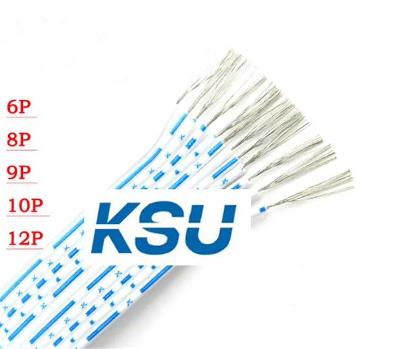 6Pin/7Pin /8Pin /9Pin /10Pin 12Pin 24AWG 24 # синий белый параллельный плоский кабель 5 м/1 лот |